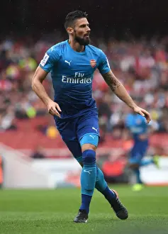 Arsenal V Benfica - Emirates Cup 2017-18 Prints: Arsenal's Olivier Giroud in Action against SL Benfica - Emirates Cup 2017-18