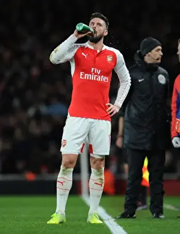 Arsenal's Olivier Giroud in Action Against Southampton - Premier League 2015-16