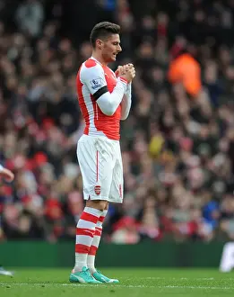 Arsenal V Stoke City 2014-15 Prints: Arsenal's Olivier Giroud in Action Against Stoke City - Premier League 2014-15