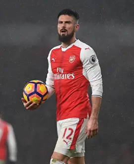Arsenal V Watford 2016-17 Prints: Arsenal's Olivier Giroud in Action against Watford in the Premier League (2016-17)