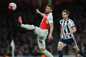 Arsenal V West Bromwich Albion 2015-16 Prints: Arsenal's Olivier Giroud in Action Against West Bromwich Albion