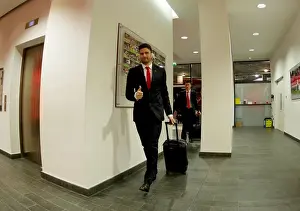 Arsenal V Leicester City 2014-15 Prints: Arsenal's Olivier Giroud Approaches Emirates Stadium for Arsenal v Leicester City Premier League Clash