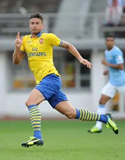 Arsenal V Manchester City Pre Season 2013-14 Prints: Arsenal's Olivier Giroud Faces Manchester City in Pre-Season Friendly, 2013
