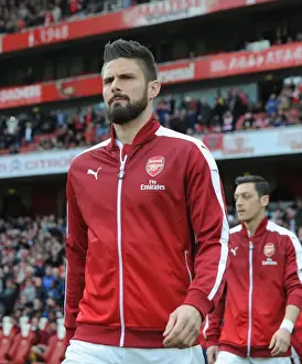 Arsenal V Norwich City 2015-16 Prints: Arsenal's Olivier Giroud Gears Up for Norwich City Showdown (April 2016)