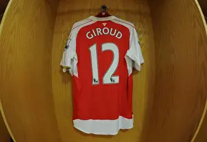 Arsenal V Everton 2015/16 Prints: Arsenal's Olivier Giroud: Pre-Match Focus in the Changing Room (2015/16)