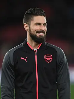 Arsenal V BATE Borisov 2017-18 Prints: Arsenal's Olivier Giroud Readies for Europa League Clash Against BATE Borisov