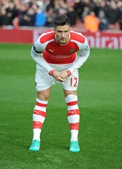 Images Dated 11th January 2015: Arsenal's Olivier Giroud Readies for Kickoff Against Stoke City (Arsenal v Stoke City)