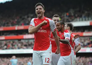 Arsenal V West Ham United 2014/15 Prints: Arsenal's Olivier Giroud Scores the Winner Against West Ham United in the Premier League