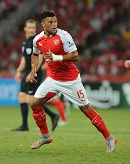 Arsenal V Everton - Asia Trophy 2015-16 Prints: Arsenal's Oxlade-Chamberlain in Action Against Everton at 2015 Asia Trophy in Singapore
