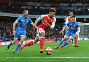 Arsenal V AFC Bournemouth 2016/17 Prints: Arsenal's Oxlade-Chamberlain Clashes with Bournemouth's Gosling and Smith