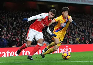 Arsenal V Crystal Palace 2016-17 Prints: Arsenal's Oxlade-Chamberlain Clashes with Crystal Palace's Chung-Yong Lee