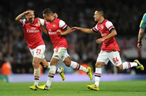 Arsenal V Coventry City - Capital One Cup 2012-13 Prints: Arsenal's Oxlade-Chamberlain Scores Second Goal Against Coventry City in Capital One Cup (2012-13)
