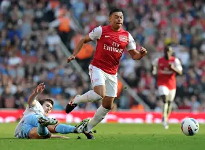Arsenal V Aston Villa - 2011-12 Prints: Arsenal's Oxlade-Chamberlain Shines in 3-0 Thrashing of Aston Villa