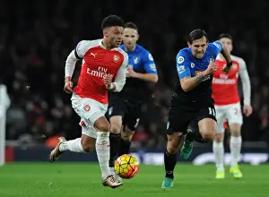 Arsenal V Bournemouth 2015-16 Prints: Arsenal's Oxlade-Chamberlain vs Bournemouth's Daniels: A Clash of Wings (2015-16)