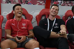 Arsenal V PSG Pre Season Friendly 2018-19 Prints: Arsenal's Ozil and Draxler Engage in Pre-Match Chat Ahead of Arsenal vs
