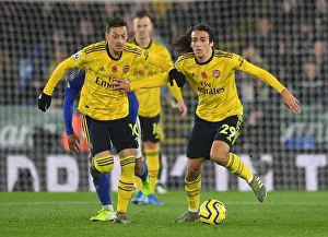 Leicester City V Arsenal 2019-20 Prints: Arsenal's Ozil and Guendouzi in Action against Leicester City (Premier League 2019-20)