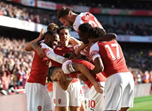 Arsenal V Watford 2018-19 Prints: Arsenal's Ozil, Lacazette, Bellerin