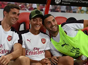 Arsenal V Atletico Madrid 2018-19 Prints: Arsenal's Ozil, Martinez, and Perez Prepare for Atletico Madrid Clash in 2018 International Champions Cup