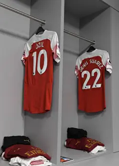Manchester City V Arsenal 2018-19 Prints: Arsenal's Ozil and Suarez Jerseys in Manchester City Showdown (Premier League 2018-19)