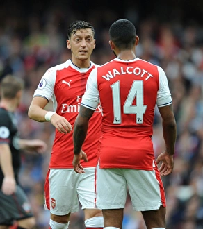 Arsenal V Southampton 2016-17 Prints: Arsenal's Ozil and Walcott in Action: Arsenal vs. Southampton (2016-17)