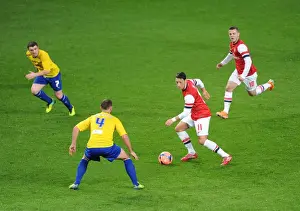 Arsenal V Coventry City - FA Cup 4th Rd 2013-14 Prints: Arsenal's Ozil and Wilshere Charge Forward Against Coventry's Fleck and Webster - FA Cup 4th Round