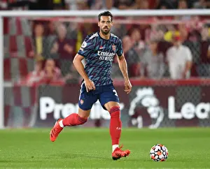 Brentford V Arsenal 2021-22 Prints: Arsenal's Pablo Mari in Action against Brentford in 2021-22 Premier League