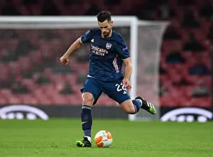 Arsenal V SK Rapid Wien 2020-21 Prints: Arsenal's Pablo Mari in Action during UEFA Europa League Match against Rapid Wien