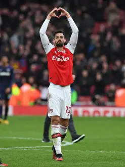 Arsenal's Pablo Mari Celebrates with Family after Arsenal v West Ham United Match