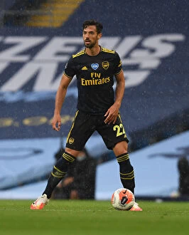 Manchester City v Arsenal 2019-20 Collection: Arsenal's Pablo Mari Faces Off Against Manchester City in Premier League Showdown