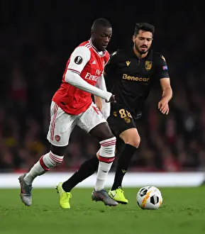 Arsenal V Vitoria Club 2019-20 Prints: Arsenal's Pepe Clashes with Vitoria's Pepe in Europa League Showdown