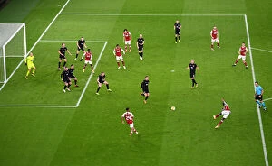 Images Dated 29th October 2020: Arsenal's Pepe Fires Shot in Empty Europa League Clash Against Dundalk