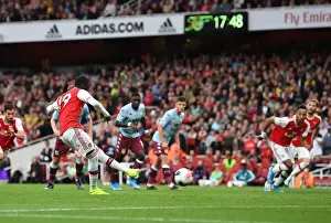Arsenal V Aston Villa 2019-20 Prints: Arsenal's Pepe Scores Penalty in Victory over Aston Villa (2019-20)