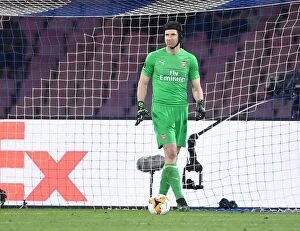 Napoli v Arsenal 2018-19 Collection: Arsenal's Petr Cech in Action at Napoli's Stadio San Paolo - UEFA Europa League Quarterfinals 2019