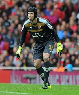 Images Dated 26th July 2015: Arsenal's Petr Cech in Action Against VfL Wolfsburg at Emirates Cup 2015/16