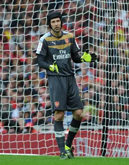 Arsenal's Petr Cech in Action Against VfL Wolfsburg at the Emirates Cup 2015/16