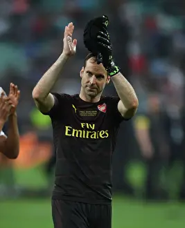 Arsenal V Chelsea Europa League Cup Final 2019 Prints: Arsenal's Petr Cech Celebrates Europa League Final Victory Over Chelsea in Baku