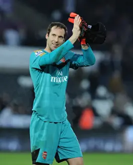 Swansea City V Arsenal 2015-16 Prints: Arsenal's Petr Cech Celebrates Swansea Victory with a Warm Applause to Fans (2015-16)