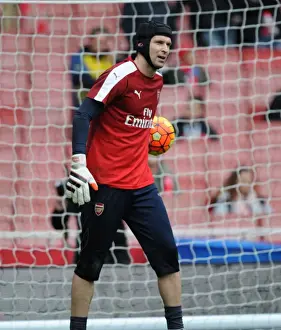 Arsenal V Chelsea 2015-16 Prints: Arsenal's Petr Cech Readies for Premier League Clash Against Chelsea