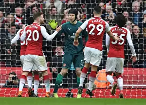 Arsenal V Watford 2017-18 Prints: Arsenal's Petr Cech Saves Penalty in Exciting Arsenal v Watford Match