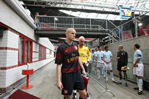 Arsenal V Lazio 2007-8 Prints: Arsenal's Philippe Senderos Leads the Way in 2-1 Victory over Lazio at Amsterdam ArenA (2007)