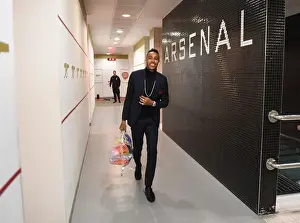 Arsenal V Valencia 2018-19 Prints: Arsenal's Pierre-Emerick Aubameyang in the Changing Room Before Arsenal vs Valencia - UEFA Europa League Semi-Final