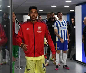 Brighton And Hove Albion V Arsenal 2021-22 Prints: Arsenal's Pierre-Emerick Aubameyang Prepares for Brighton & Hove Albion Clash (2021-22 Premier League)