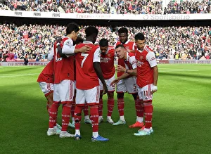 Arsenal V Nottingham Forest 2022-23 Prints: Arsenal's Pre-Match Huddle: Arsenal FC vs. Nottingham Forest, Premier League 2022-23
