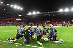 Liverpool V Arsenal 2023-24 Prints: Arsenal's Pre-Match Warm-Up at Anfield: Liverpool vs Arsenal, Premier League 2023-24