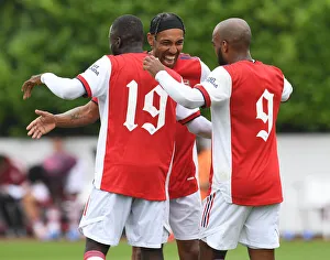 Arsenal's Pre-Season Triumph: Aubameyang and Lacazette Celebrate Nicolas Pepe's Goal vs Millwall (2021-22)
