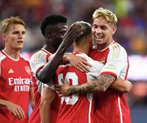 Arsenal V FC Barcelona Pre Season - 2023-24 Prints: Arsenal's Pre-Season Triumph: Trossard's Hat-Trick Defeats Barcelona (2023-24)