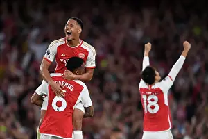 Arsenal's Premier League Triumph: Saliba and Gabriel's Jubilant Moment (2023-24)
