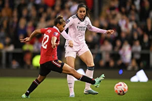 Images Dated 20th April 2023: Arsenal's Rafaelle Souza Faces Off Against Manchester United in FA Women's Super League Clash