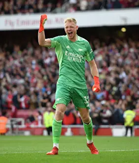 Arsenal's Ramsdale Celebrates Derby Victory over Tottenham