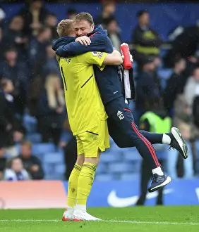 Arsenal's Ramsdale Celebrates Goalkeeper Victory: Chelsea vs. Arsenal, Premier League 2022-23